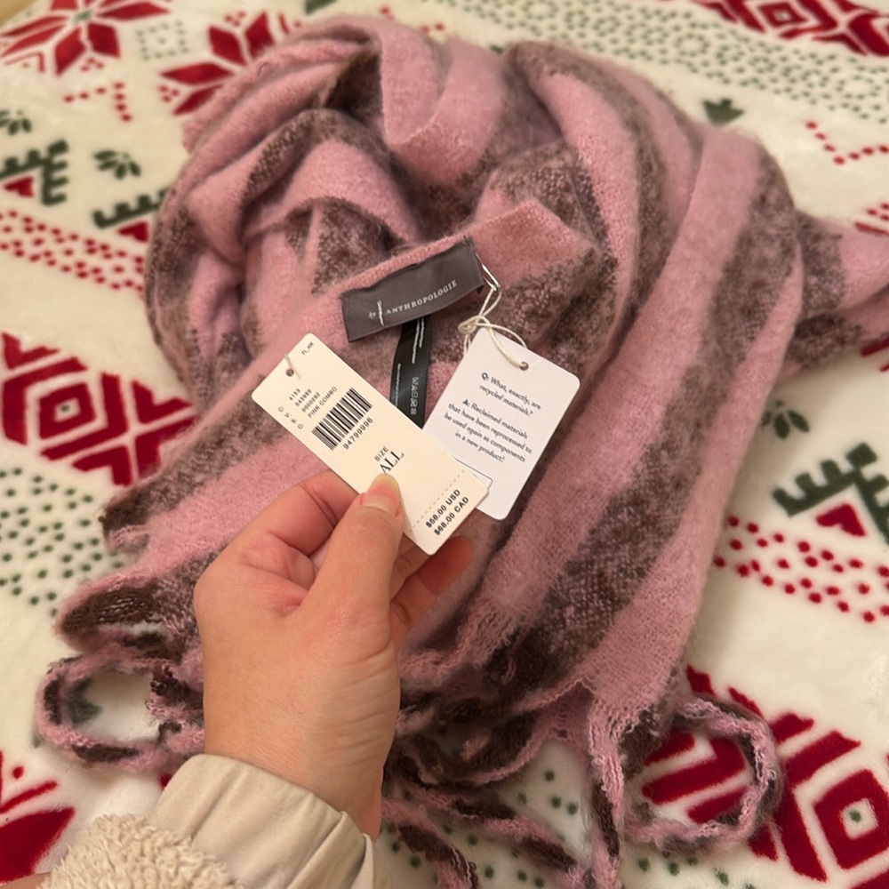 NWT By Anthropologie Brushed Woven Scarf: Vertical Stripe Edition - Picture 4 of 6